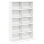 vidaXL CD Skrinka 2 ks Biela 65 x 23,5 x 97,5 cm Kompozitné drevo – Obrázok 4