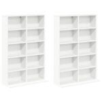 vidaXL CD Skrinka 2 ks Biela 65 x 23,5 x 97,5 cm Kompozitné drevo – Obrázok 5