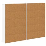 vidaXL CD Skrinka 2 ks Biela 65 x 23,5 x 97,5 cm Kompozitné drevo – Obrázok 8