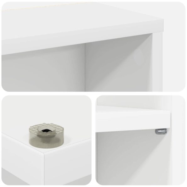 vidaXL CD Skrinka 2 ks Biela 65 x 23,5 x 97,5 cm Kompozitné drevo – Obrázok 9