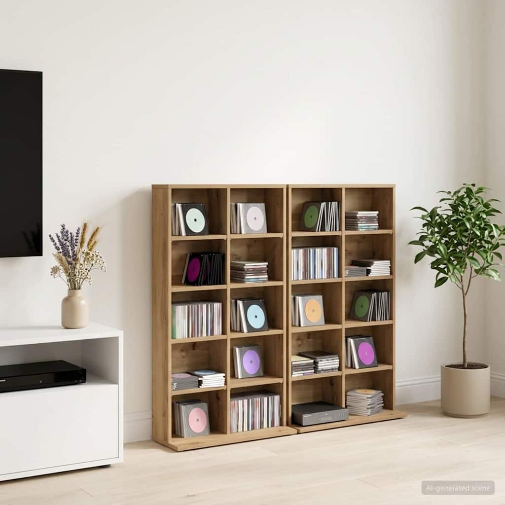 8012689_1.jpg vidaXL CD Skrinka 2 ks Dub artisan 65 x 23,5 x 97,5 cm – Obrázok 1