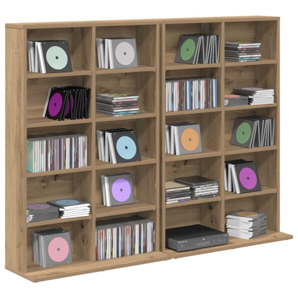vidaXL CD Skrinka 2 ks Dub artisan 65 x 23,5 x 97,5 cm – Obrázok 3