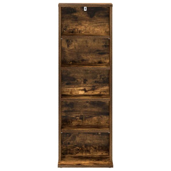 vidaXL CD Skrinka Dymový dub 33 x 23,5 x 97,5 cm Kompozitné drevo – Obrázok 4