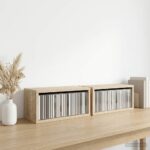 vidaXL Roh na skladovanie CD 2 ks Dub sonoma 40 x 17 x 17 cm