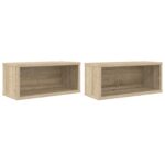 vidaXL Roh na skladovanie CD 2 ks Dub sonoma 40 x 17 x 17 cm – Obrázok 2