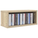 vidaXL Roh na skladovanie CD 2 ks Dub sonoma 40 x 17 x 17 cm – Obrázok 3