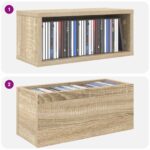 vidaXL Roh na skladovanie CD 2 ks Dub sonoma 40 x 17 x 17 cm – Obrázok 9