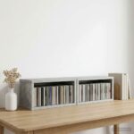 vidaXL Roh na skladovanie CD 2 ks Betónovo sivá 40 x 17 x 17 cm