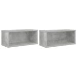 vidaXL Roh na skladovanie CD 2 ks Betónovo sivá 40 x 17 x 17 cm – Obrázok 2