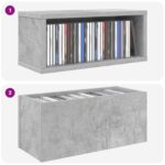 vidaXL Roh na skladovanie CD 2 ks Betónovo sivá 40 x 17 x 17 cm – Obrázok 9
