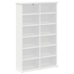 vidaXL CD Skrinka Biela 60 x 17 x 92 cm Kompozitné drevo – Obrázok 2