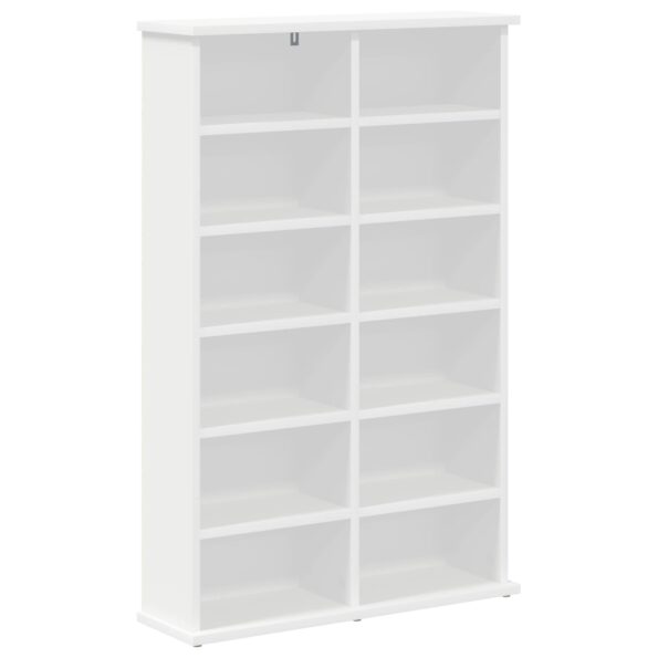 vidaXL CD Skrinka Biela 60 x 17 x 92 cm Kompozitné drevo – Obrázok 2