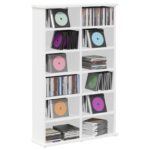 vidaXL CD Skrinka Biela 60 x 17 x 92 cm Kompozitné drevo – Obrázok 3