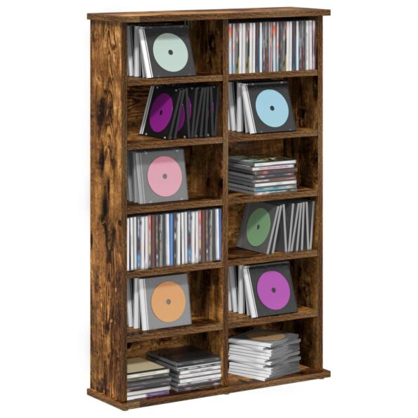 vidaXL CD Skrinka Dymový dub 60 x 17 x 92 cm Kompozitné drevo – Obrázok 3
