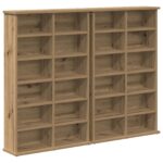 vidaXL CD Skrinka 2 ks Dub artisan 60 x 17 x 92 cm Kompozitné drevo – Obrázok 2