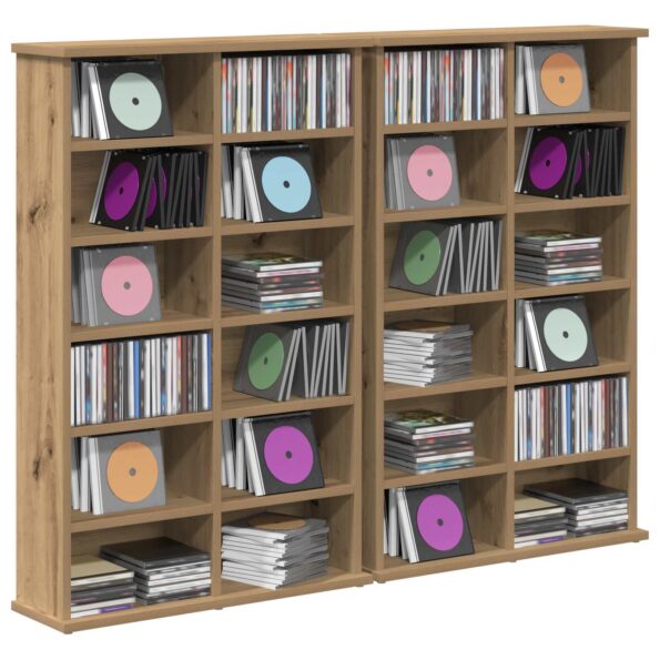 vidaXL CD Skrinka 2 ks Dub artisan 60 x 17 x 92 cm Kompozitné drevo – Obrázok 3