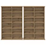 vidaXL CD Skrinka 2 ks Dub artisan 60 x 17 x 92 cm Kompozitné drevo – Obrázok 6