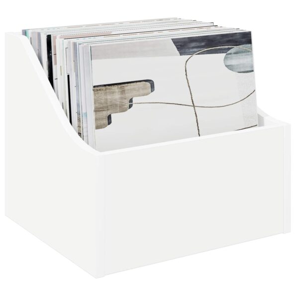vidaXL Box na LP platne Biela 37 x 33 x 32 cm Kompozitné drevo – Obrázok 3