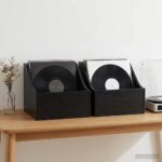 vidaXL Box na LP platne 2 ks Čierny dub 37 x 33 x 32 cm