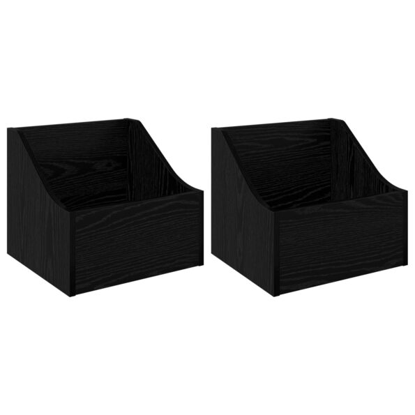 vidaXL Box na LP platne 2 ks Čierny dub 37 x 33 x 32 cm – Obrázok 2