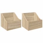 vidaXL Box na LP platne 2 ks Dub sonoma 37 x 33 x 32 cm – Obrázok 2