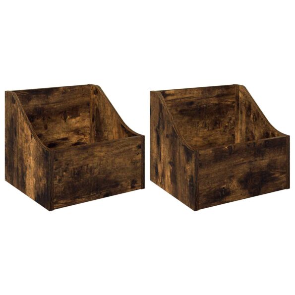 vidaXL Box na LP platne 2 ks Dymový dub 37 x 33 x 32 cm – Obrázok 2