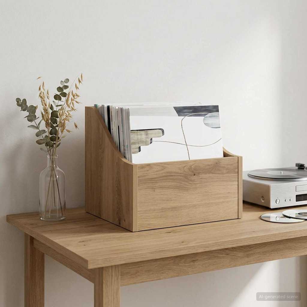 8012776_1.jpg vidaXL Box na LP platne Dub artisan 37 x 33 x 32 cm Kompozitné drevo – Obrázok 1