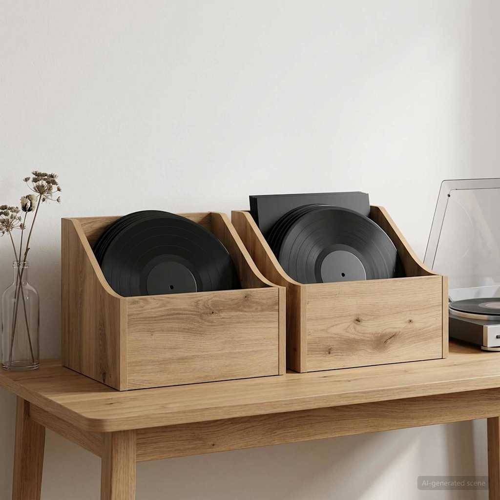 8012777_1.jpg vidaXL Box na LP platne 2 ks Dub artisan 37 x 33 x 32 cm – Obrázok 1