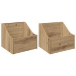 vidaXL Box na LP platne 2 ks Dub artisan 37 x 33 x 32 cm – Obrázok 2