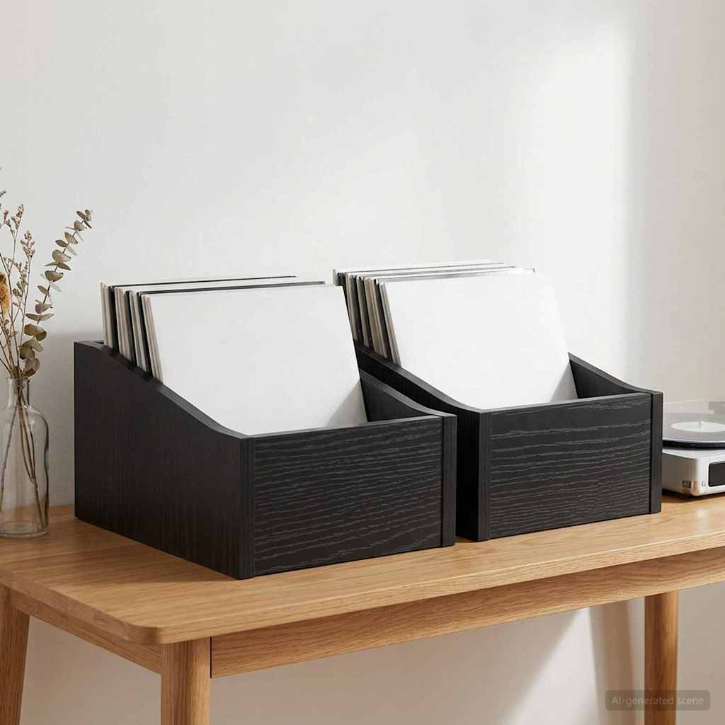 8012781_1.jpg vidaXL Box na LP platne 2 ks Čierny dub 23 x 33 x 16 cm – Obrázok 1