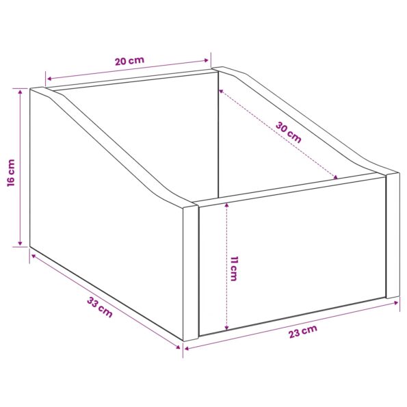 vidaXL Box na LP platne Dub sonoma 23 x 33 x 16 cm Kompozitné drevo – Obrázok 8