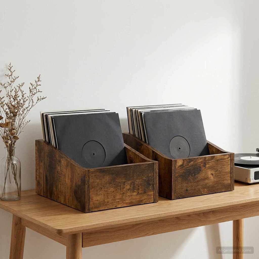 8012787_1.jpg vidaXL Box na LP platne 2 ks Dymový dub 23 x 33 x 16 cm – Obrázok 1