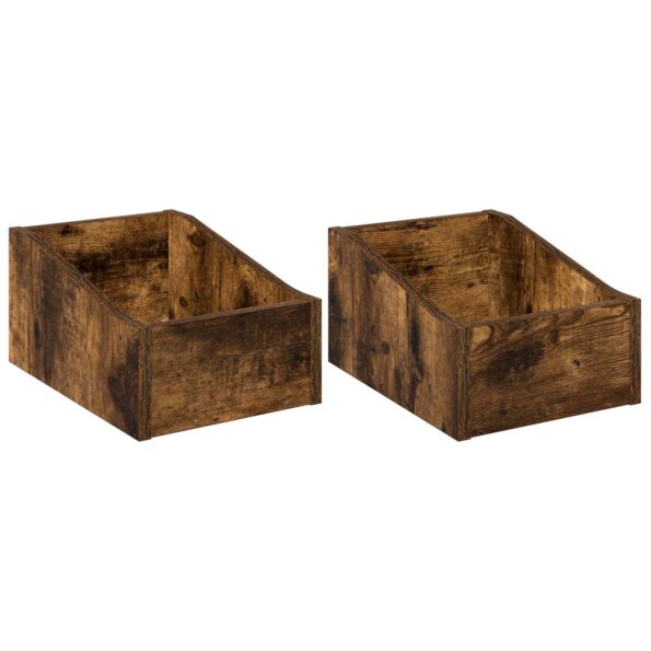 vidaXL Box na LP platne 2 ks Dymový dub 23 x 33 x 16 cm – Obrázok 2