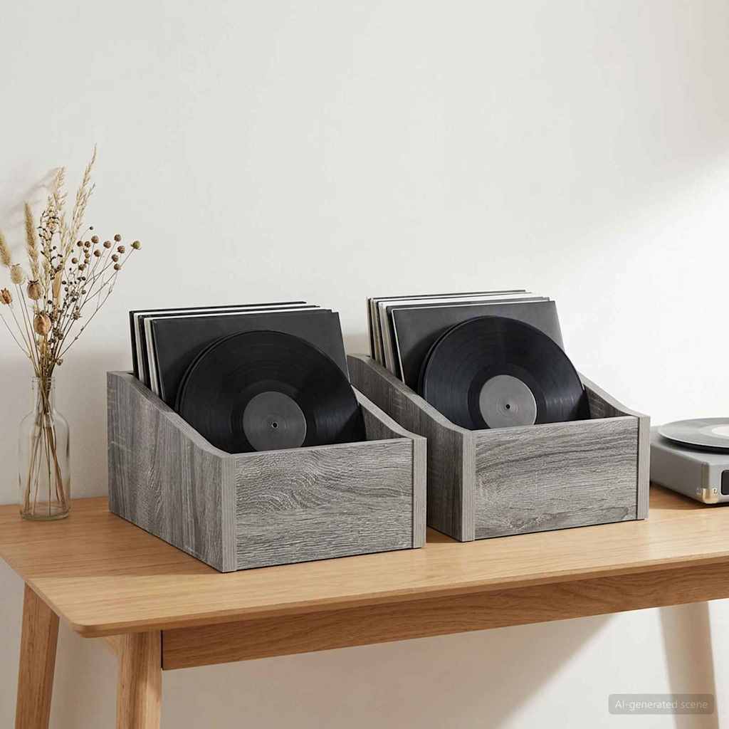8012789_1.jpg vidaXL Box na LP platne 2 ks Sivý Sonoma 23 x 33 x 16 cm – Obrázok 1