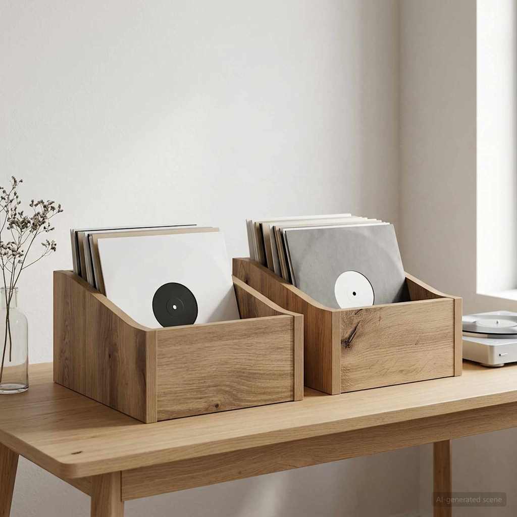 8012793_1.jpg vidaXL Box na LP platne 2 ks Dub artisan 23 x 33 x 16 cm – Obrázok 1