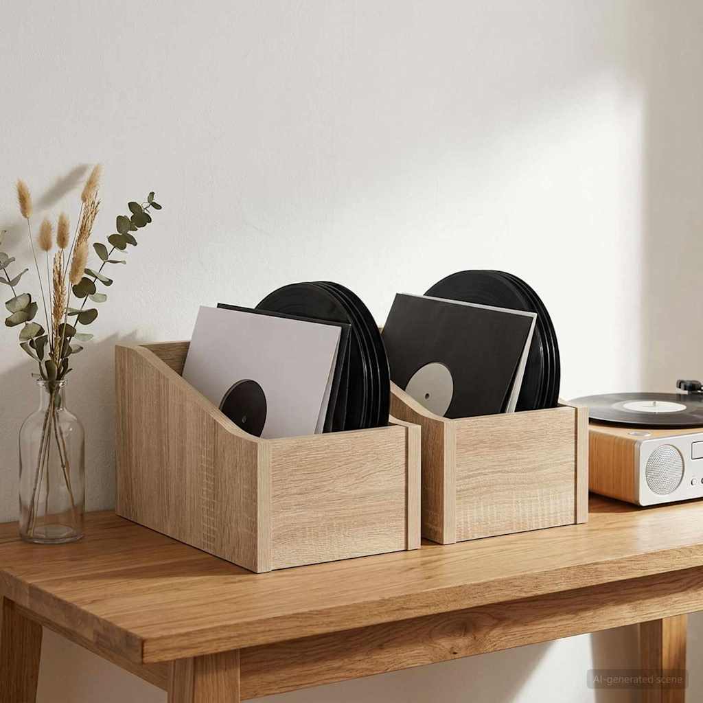 8012799_1.jpg vidaXL Box na LP platne 2 ks Dub sonoma 18 x 32 x 18 cm – Obrázok 1