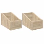 vidaXL Box na LP platne 2 ks Dub sonoma 18 x 32 x 18 cm – Obrázok 2