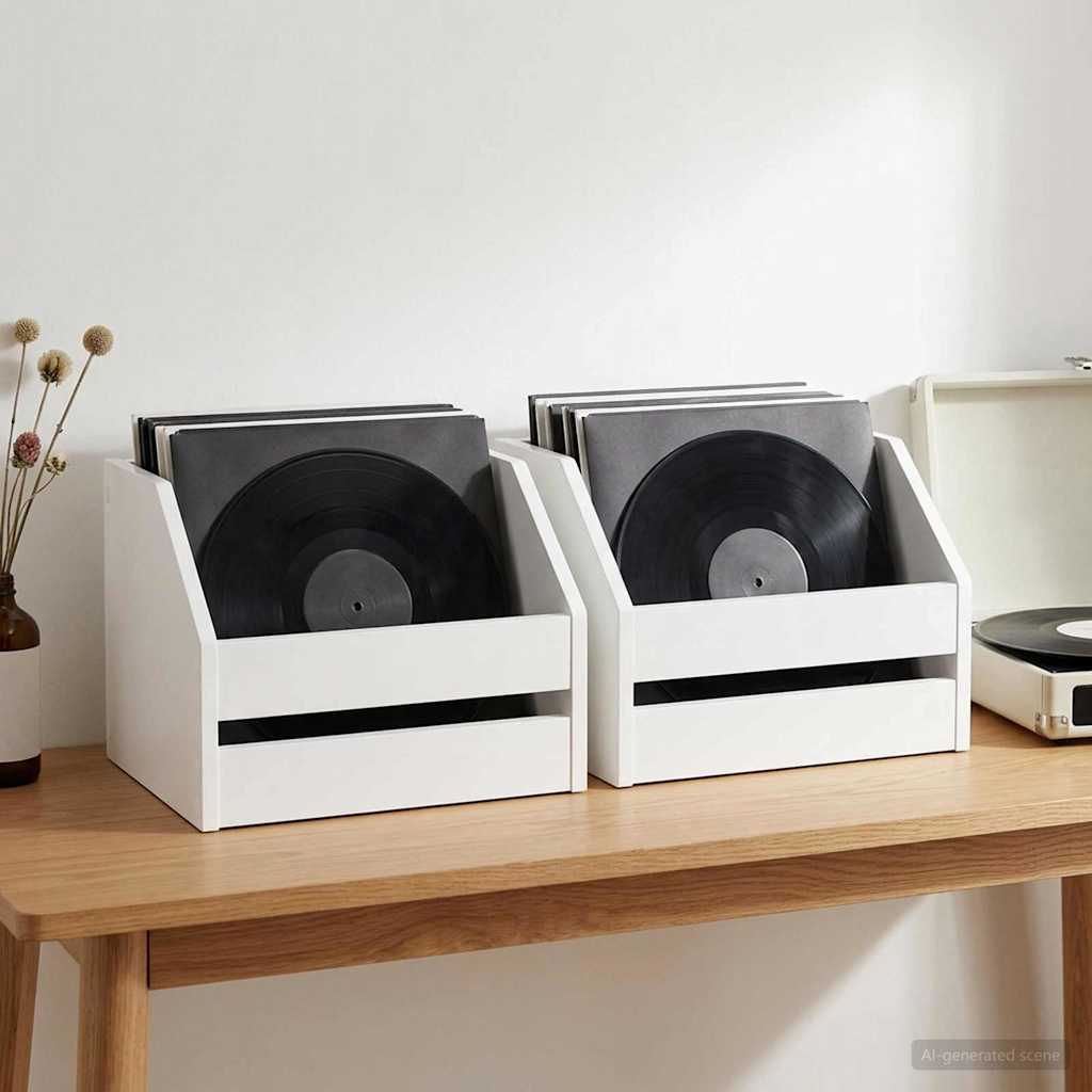 8012811_1.jpg vidaXL Box na vinylové albumy 2 ks Biela 38 x 30 x 29 cm – Obrázok 1
