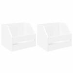 vidaXL Box na vinylové albumy 2 ks Biela 38 x 30 x 29 cm – Obrázok 2
