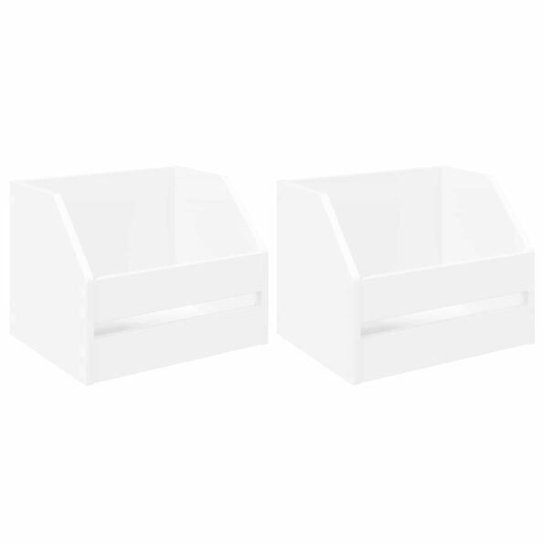 vidaXL Box na vinylové albumy 2 ks Biela 38 x 30 x 29 cm – Obrázok 2