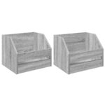 vidaXL Box na vinylové albumy 2 ks Sivý Sonoma 38 x 30 x 29 cm – Obrázok 2