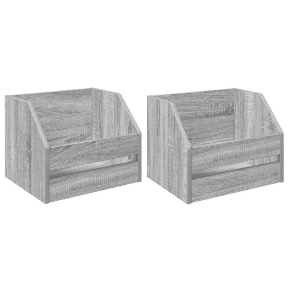 vidaXL Box na vinylové albumy 2 ks Sivý Sonoma 38 x 30 x 29 cm – Obrázok 2