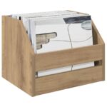 vidaXL Box na vinylové albumy Dub artisan 38 x 30 x 29 cm – Obrázok 3