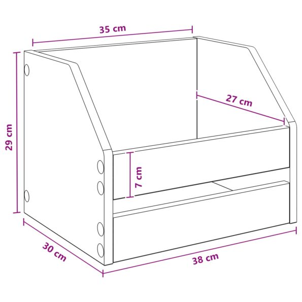 vidaXL Box na vinylové albumy Dub artisan 38 x 30 x 29 cm – Obrázok 8