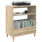 vidaXL Stojan na gramofón Dub sonoma 71 x 39,5 x 83 cm – Obrázok 3