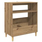 vidaXL Stojan na gramofón Dub artisan 71 x 39,5 x 83 cm – Obrázok 2