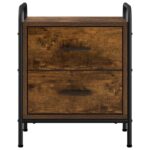 vidaXL Nočný stolík Dymový dub 40 x 30 x 50 cm Kompozitné drevo – Obrázok 3
