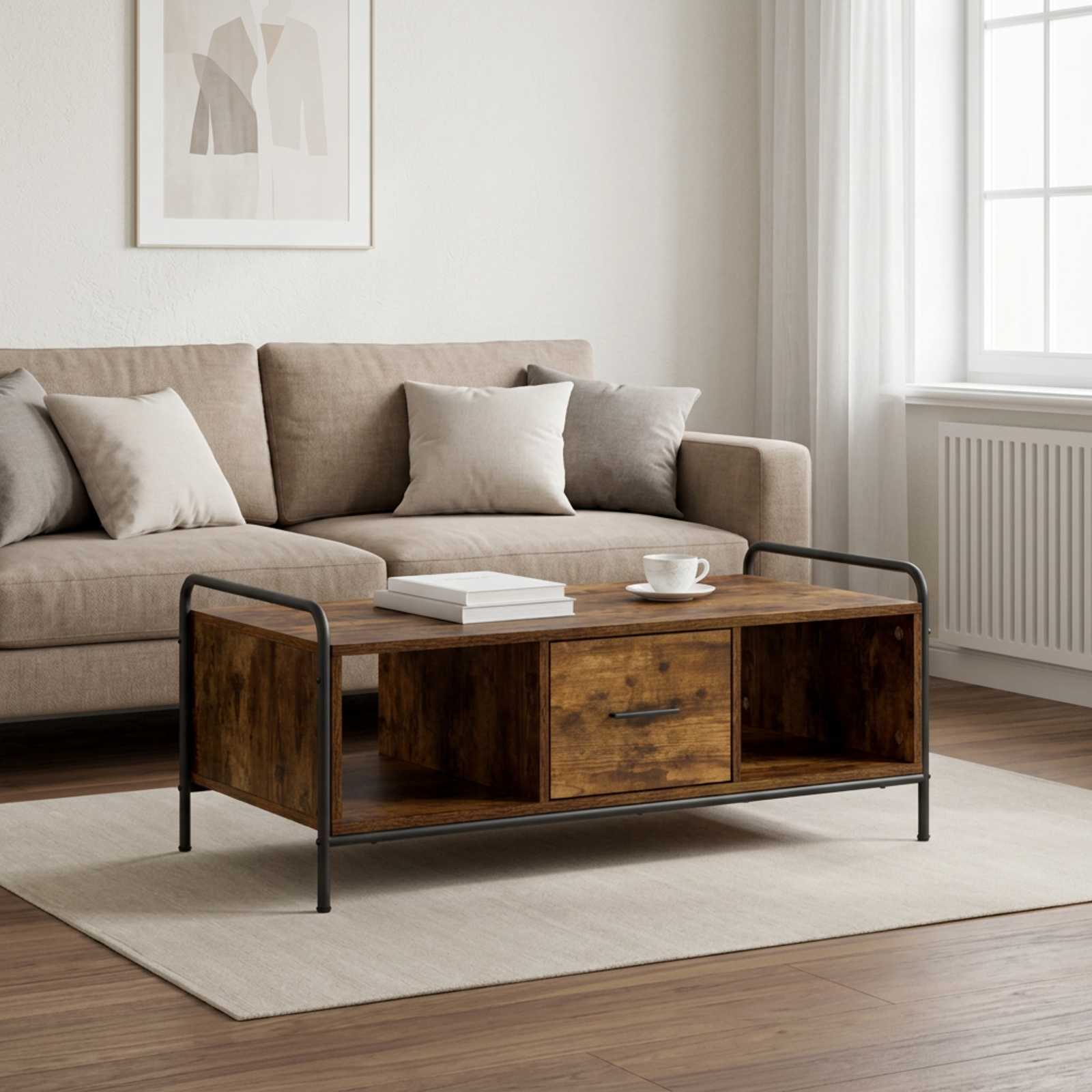 8013586_1.jpg vidaXL Konferenčný stolík Dymový dub 99,5 x 49 x 41 cm – Obrázok 1