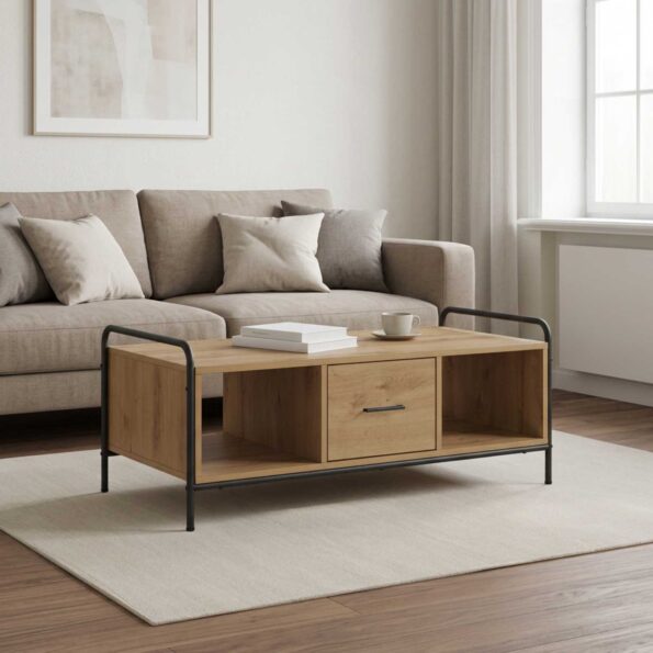 vidaXL Konferenčný stolík Dub artisan 99,5 x 49 x 41 cm – Obrázok 10
