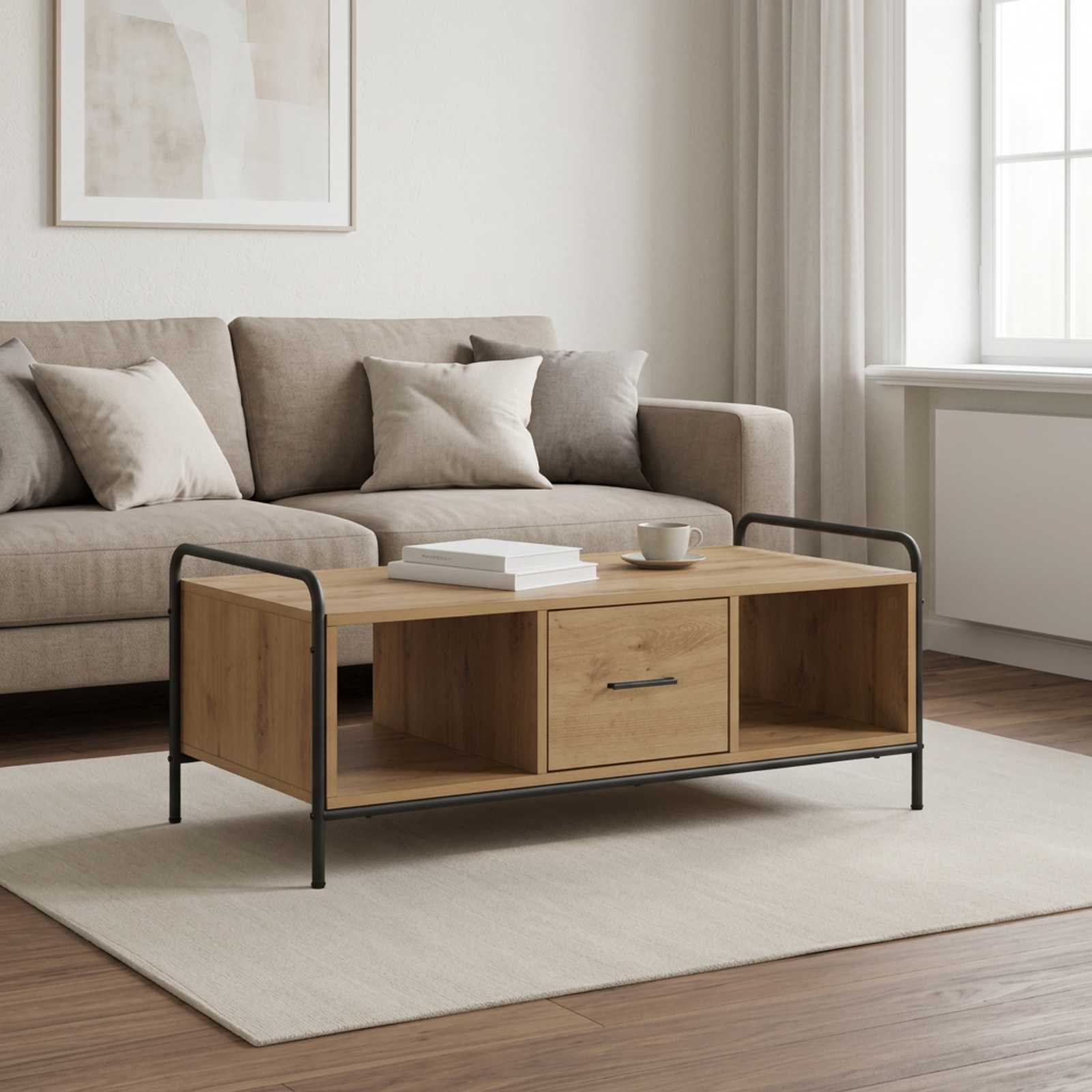 8013589_1.jpg vidaXL Konferenčný stolík Dub artisan 99,5 x 49 x 41 cm – Obrázok 1